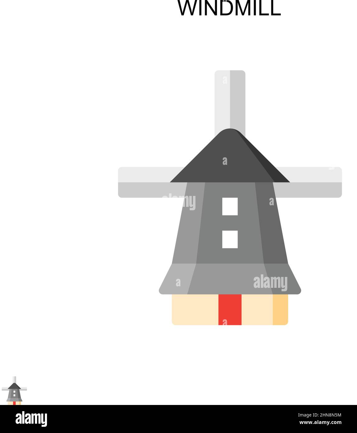 Icône de vecteur simple Windmill.Modèle de conception de symbole d'illustration pour élément d'interface utilisateur Web mobile. Illustration de Vecteur