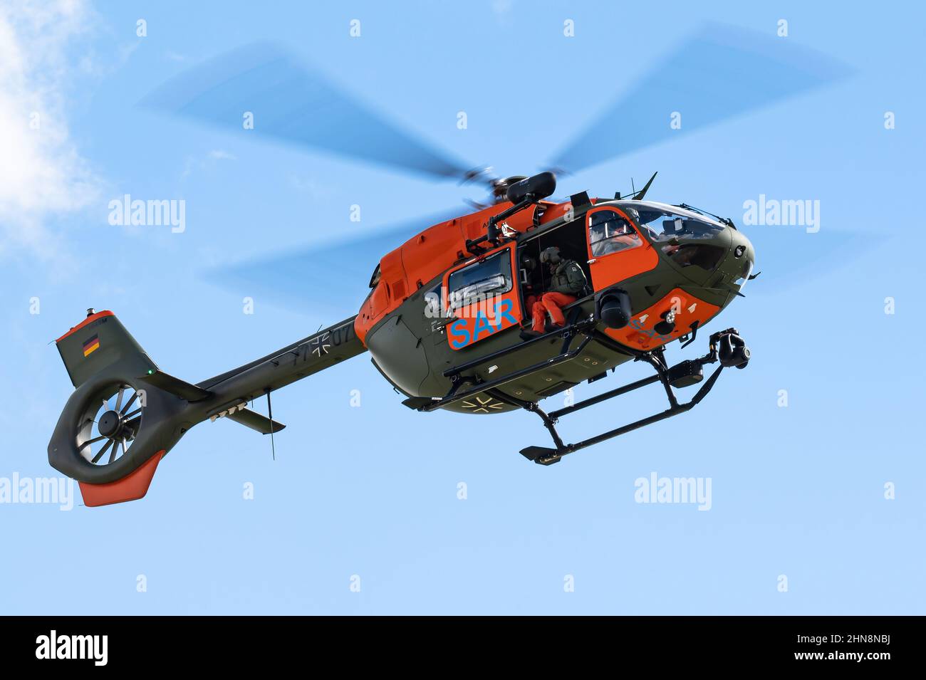 Un hélicoptère de recherche et de sauvetage Airbus H145M du corps d'aviation de l'armée allemande. Banque D'Images