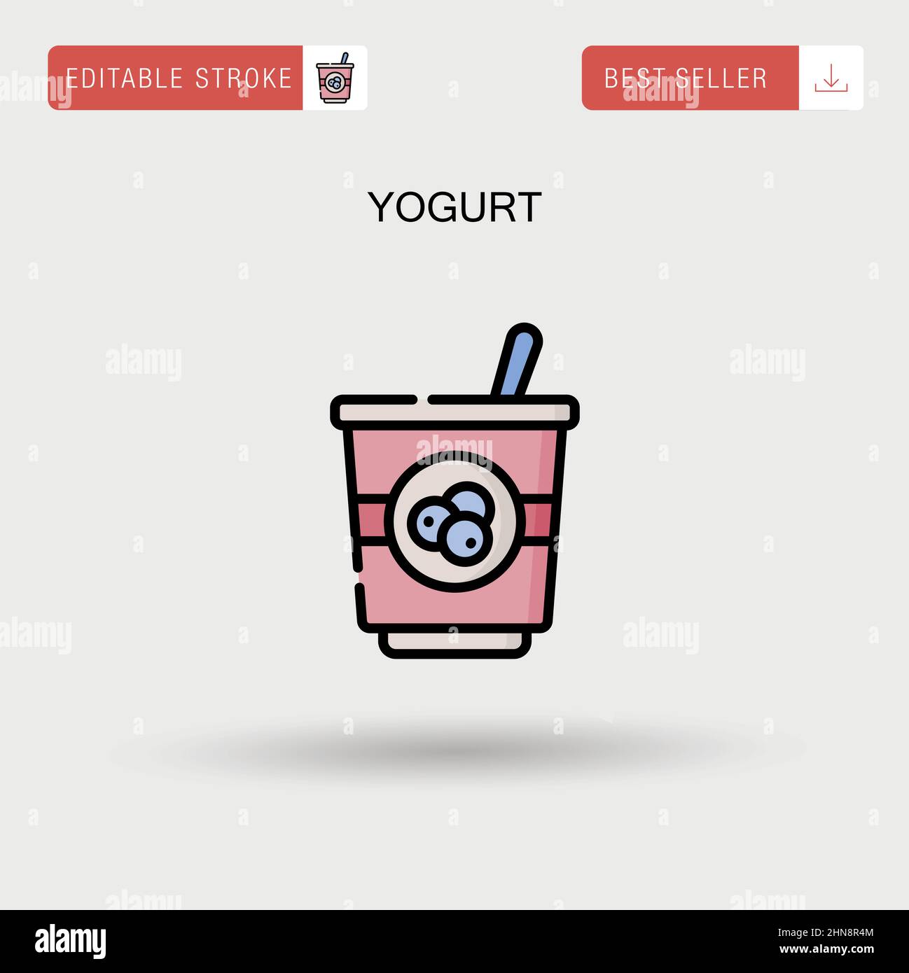 Icône vecteur simple yaourt. Illustration de Vecteur