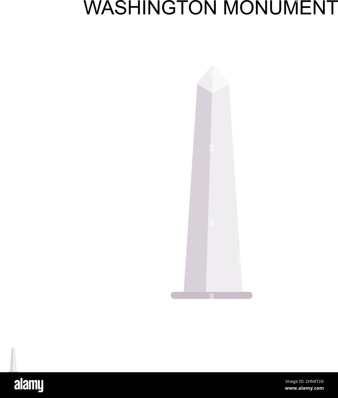 Icône de vecteur simple du monument de Washington.Modèle de conception de symbole d'illustration pour élément d'interface utilisateur Web mobile. Illustration de Vecteur