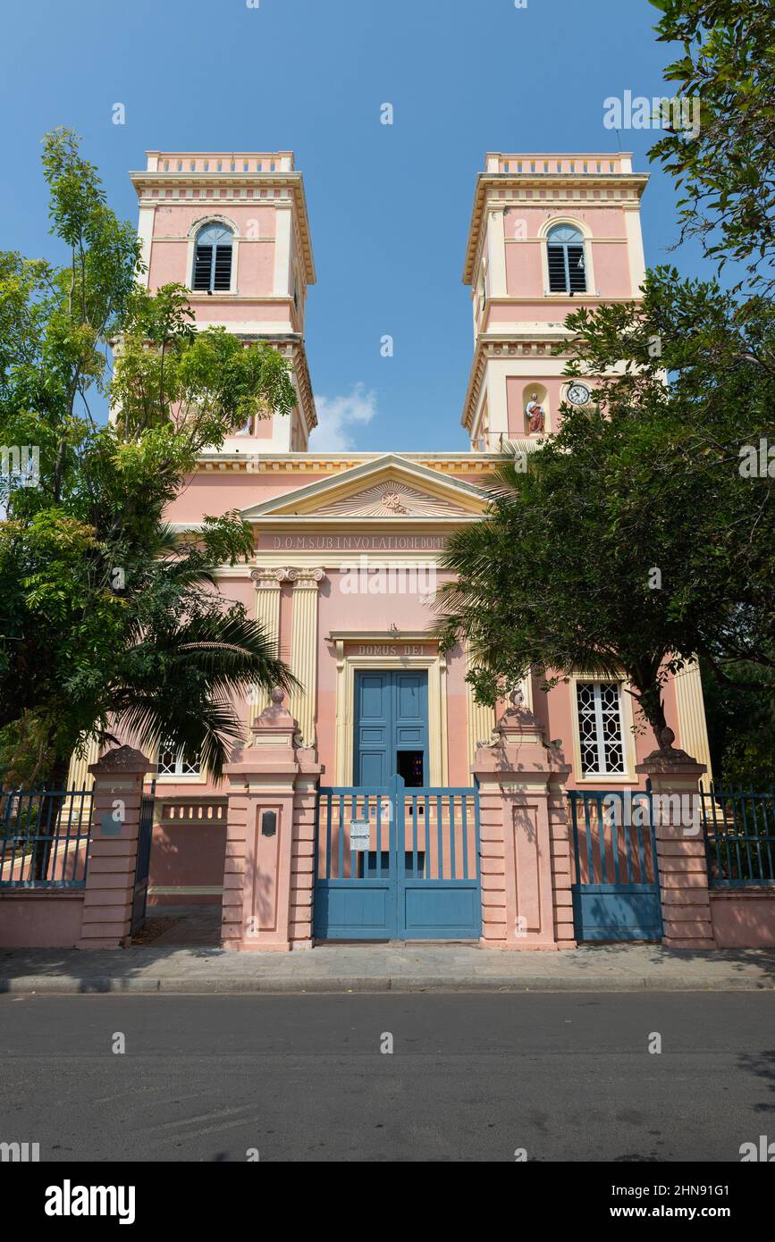 PONDICHÉRY, Inde - 15th février 2022 : Église notre-Dame des Anges ou Église notre-Dame des Anges Banque D'Images