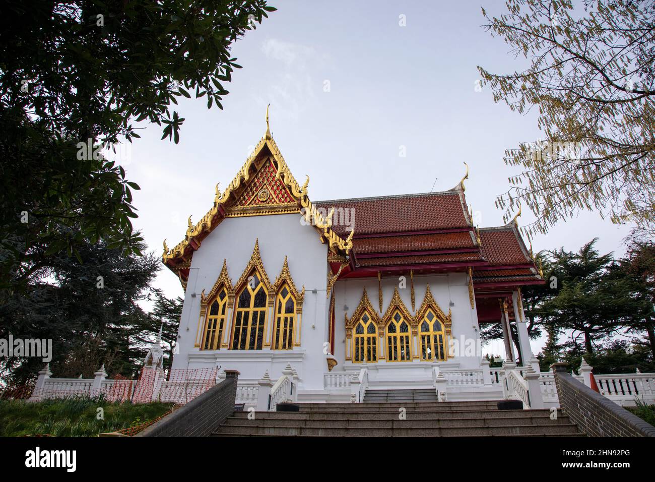 Wat Buddhapadipa, temple bouddhiste thaïlandais, Wimbledon, Londres, Royaume-Uni Banque D'Images