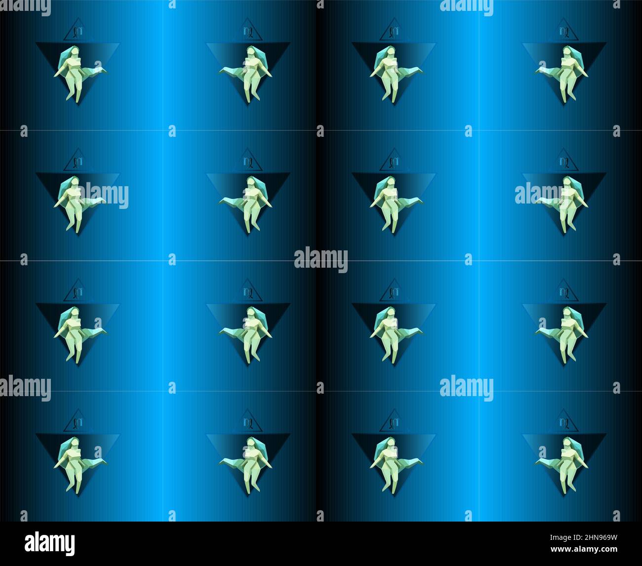 horoscope vierge signe dans douze zodiaque . Motif sans couture. Banque D'Images