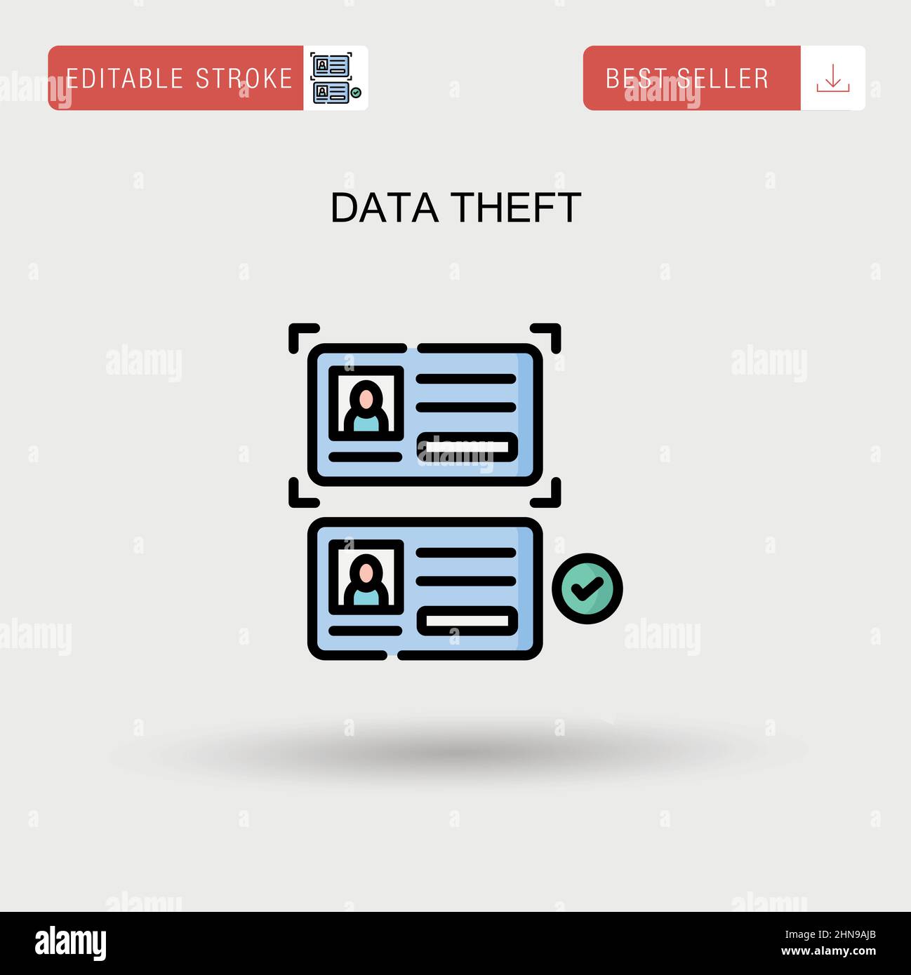 Icône de vecteur simple de vol de données. Illustration de Vecteur