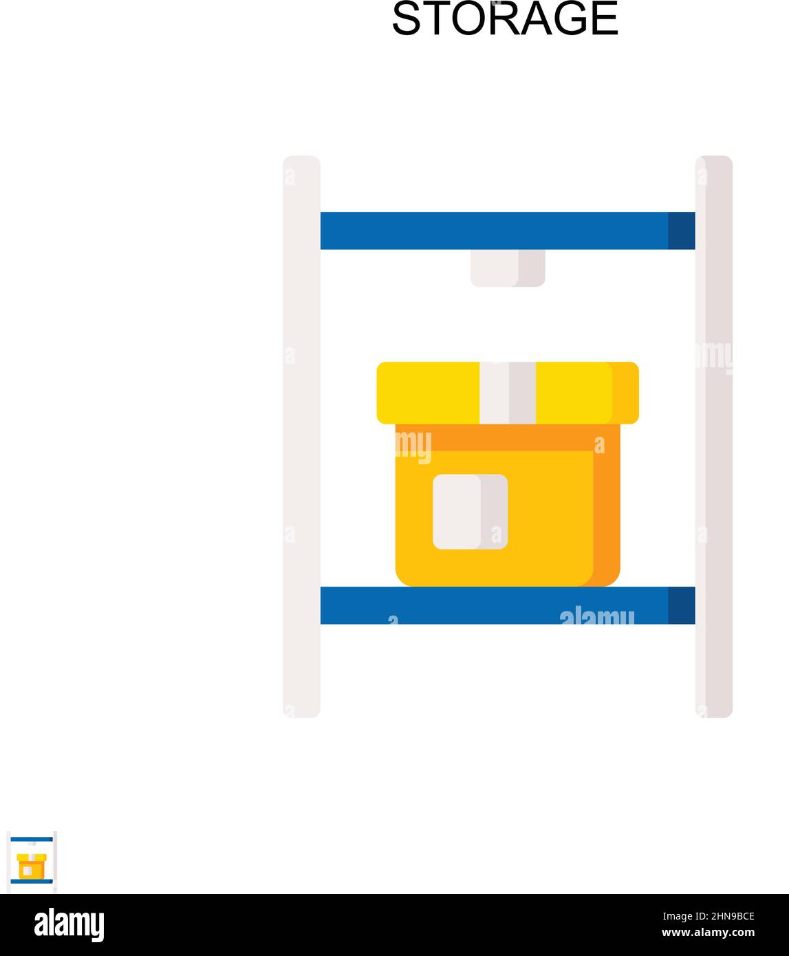 Icône de vecteur simple de stockage.Modèle de conception de symbole d'illustration pour élément d'interface utilisateur Web mobile. Illustration de Vecteur