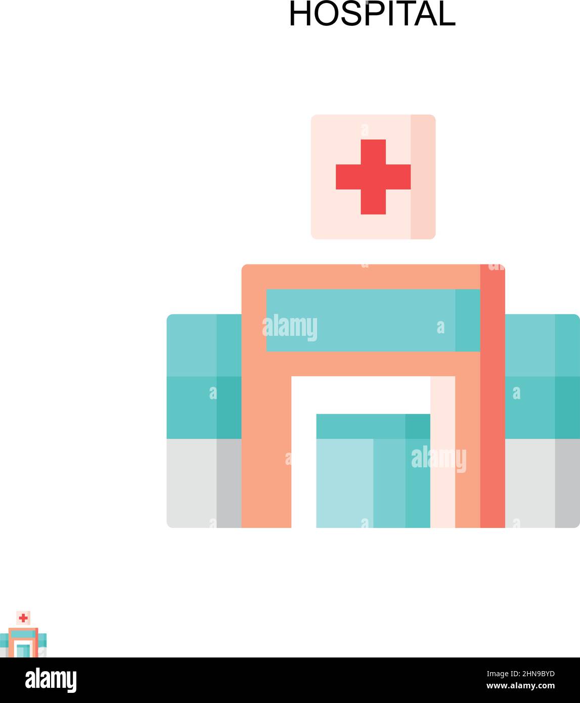Icône de vecteur simple de l'hôpital.Modèle de conception de symbole d'illustration pour élément d'interface utilisateur Web mobile. Illustration de Vecteur