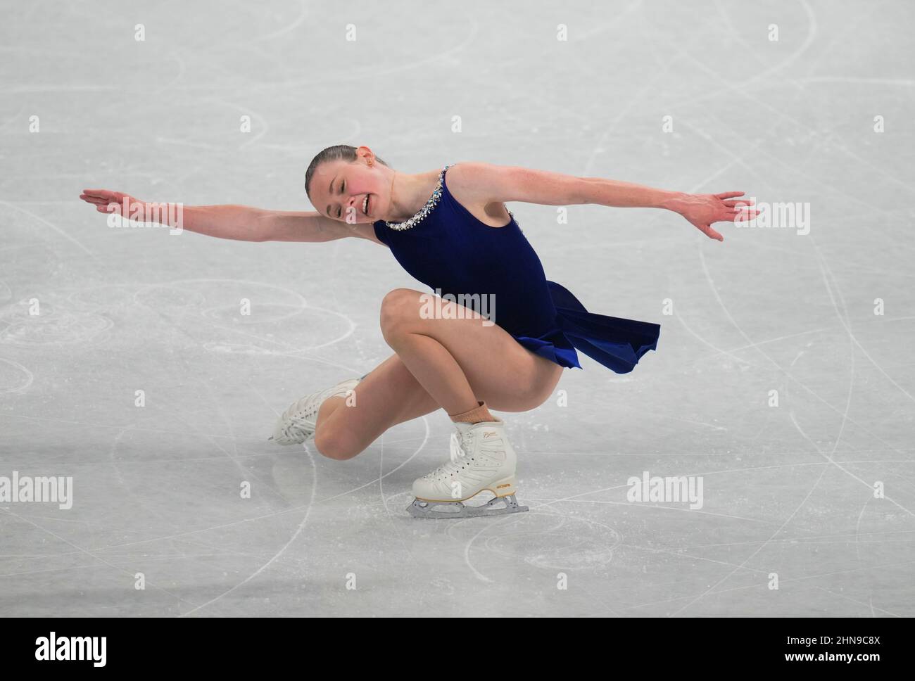 Beijing, Chine, Jeux olympiques d'hiver de 2022, 15 février 2022 : Mariah Bell des États-Unis pendant le patinage artistique au stade intérieur Capital. Prix Kim/CSM. Crédit : CAL Sport Media/Alay Live News Banque D'Images