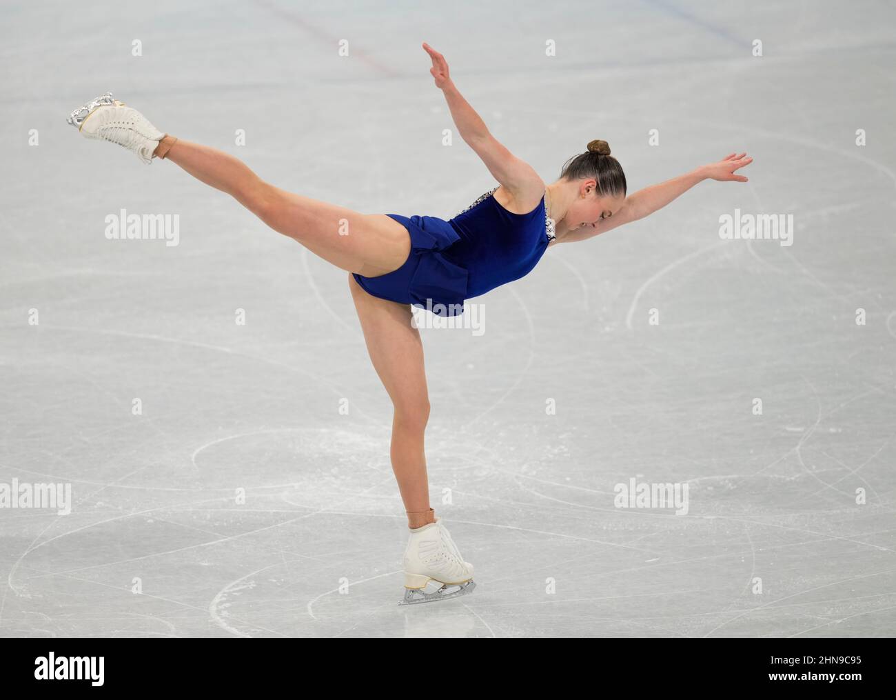 Beijing, Chine, Jeux olympiques d'hiver de 2022, 15 février 2022 : Mariah Bell des États-Unis pendant le patinage artistique au stade intérieur Capital. Prix Kim/CSM. Crédit : CAL Sport Media/Alay Live News Banque D'Images