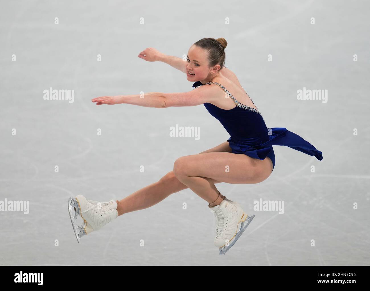 Beijing, Chine, Jeux olympiques d'hiver de 2022, 15 février 2022 : Mariah Bell des États-Unis pendant le patinage artistique au stade intérieur Capital. Prix Kim/CSM. Crédit : CAL Sport Media/Alay Live News Banque D'Images
