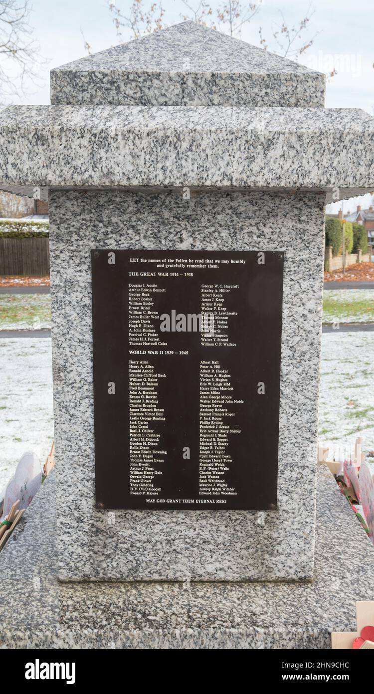 War Memorial, Didcot, Oxfordshire, Angleterre Banque D'Images