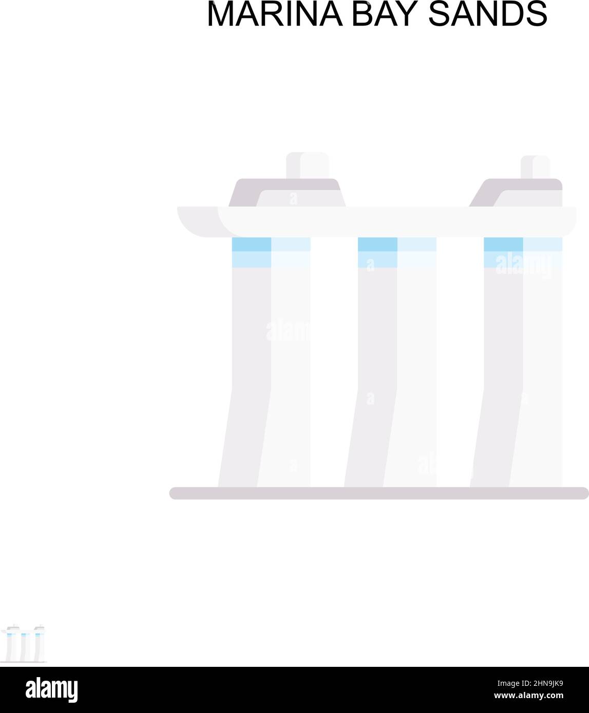 Icône de vecteur simple Marina Bay Sands. Modèle de conception de symbole d'illustration pour élément d'interface utilisateur Web mobile. Illustration de Vecteur