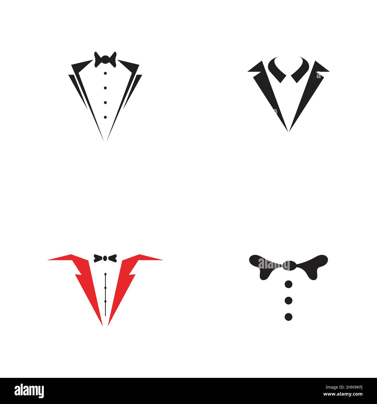 Ensemble de modèles de logo Tuxedo vecteur icône illustration design - Vector Illustration de Vecteur