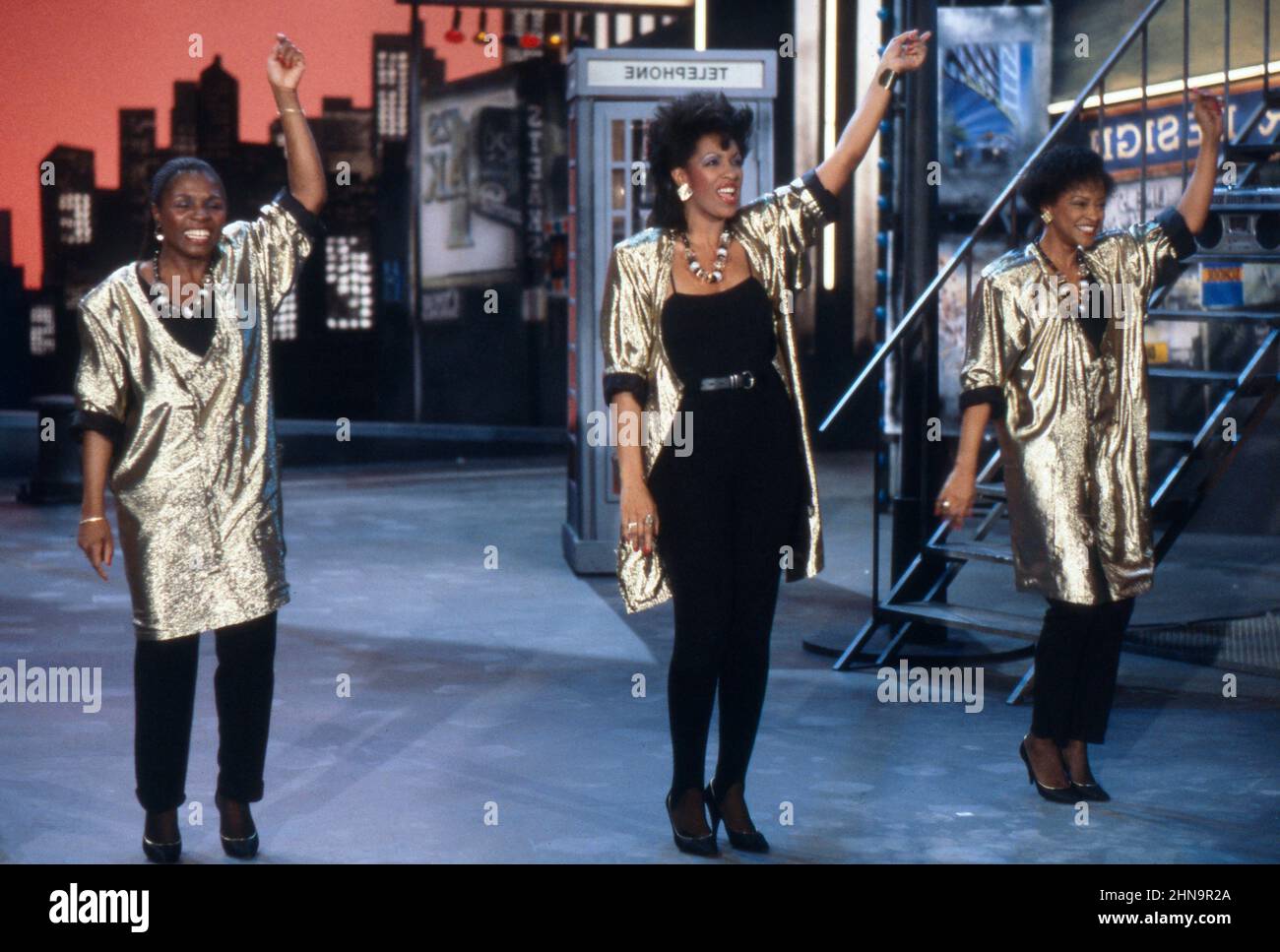 Les trois degrés, amerikanisches Soultrio, BEI einem Auftritt im deutschen Fernsehen, Deutschland 1986. Banque D'Images
