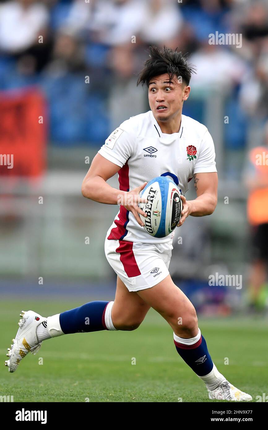 Rome, Italie. 13th févr. 2022. Marcus Smith d'Angleterre en action pendant le match de rugby trophée six Nations 2022 entre l'Italie et l'Angleterre à Roma, stade Olimpico, 13th février 2022. Photo Antonietta Baldassarre/Insidefoto Credit: Insidefoto srl/Alay Live News Banque D'Images