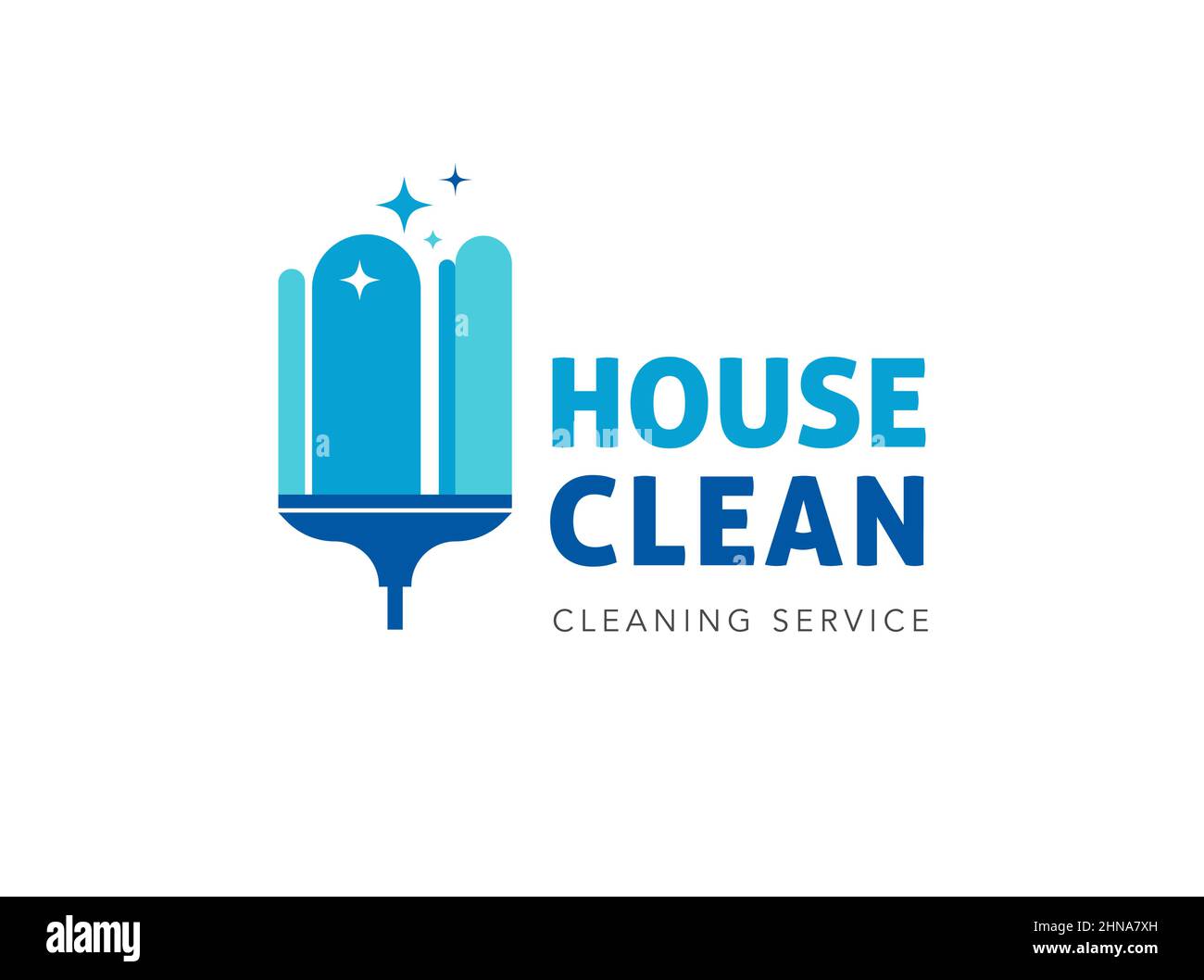 Logo des services de nettoyage en bleu Illustration de Vecteur