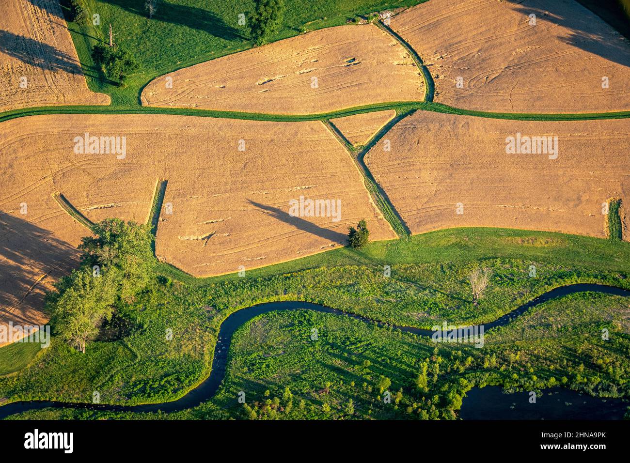 Antenne de terres agricoles le long de la côte est du Maryland Banque D'Images