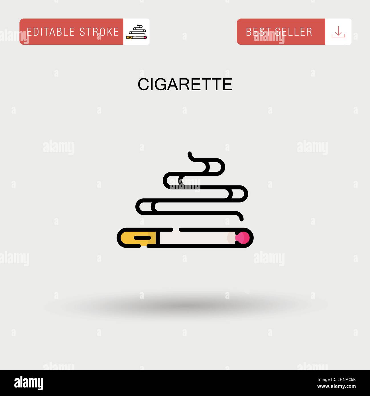 Icône de vecteur simple de cigarette. Illustration de Vecteur