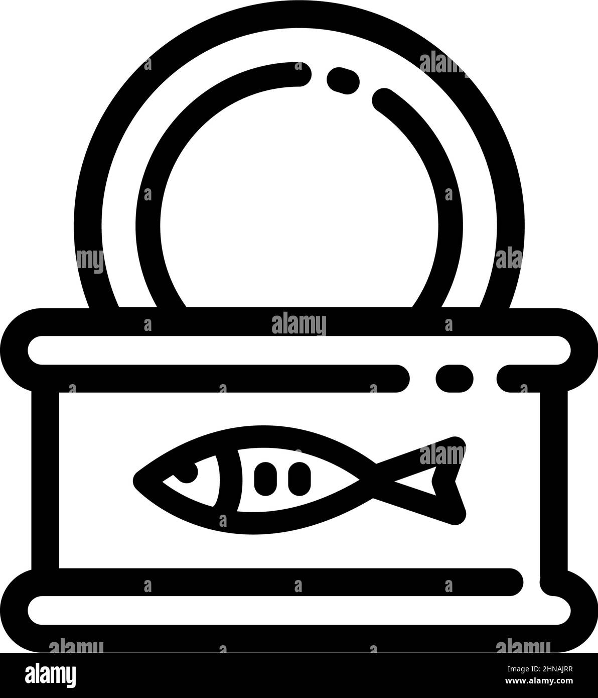 Vecteur icône poisson en conserve. Icône boîte de sardines. Illustration du poisson en conserve, du hareng, du sprat. Icône de nourriture vectorielle pour la conception de sites Web isolée sur blanc Illustration de Vecteur