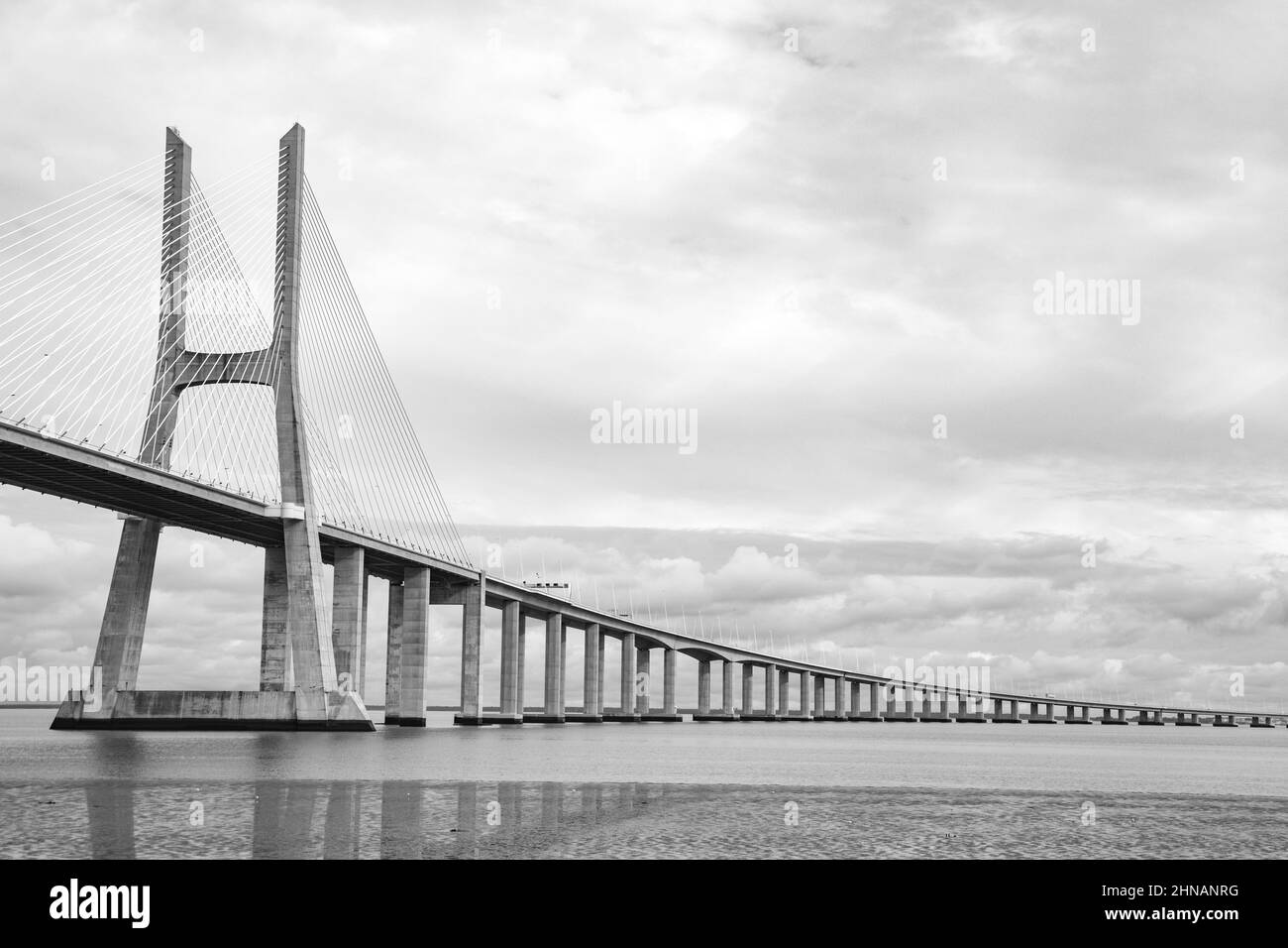 Le plus long pont d'Europe - pont Vasco da Gama à Lisbonne, Ponte Vasco da Gama Banque D'Images