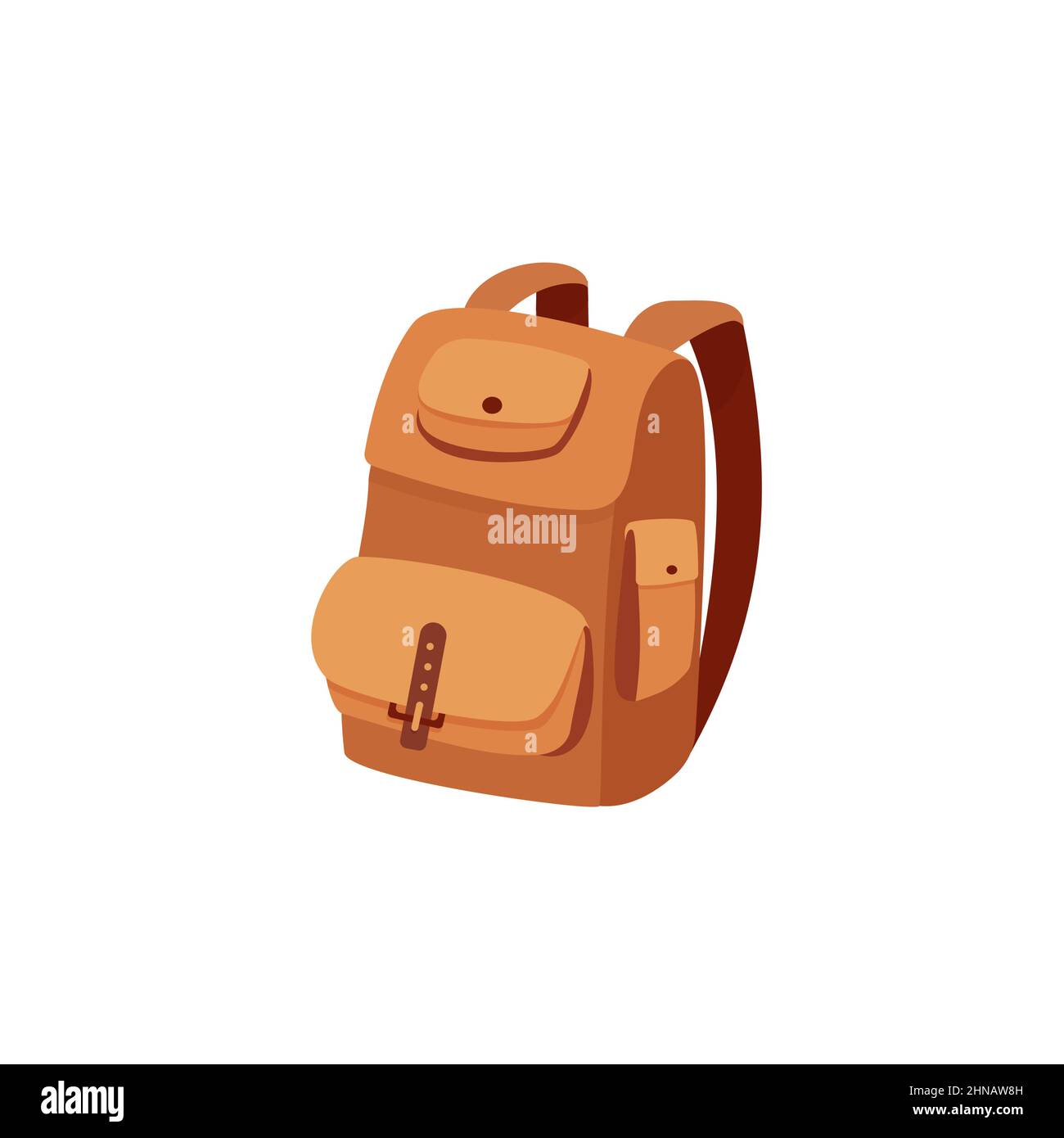 Sac à dos touristique isolé sur fond blanc. Illustration vectorielle dans un style plat. eps 10 Illustration de Vecteur