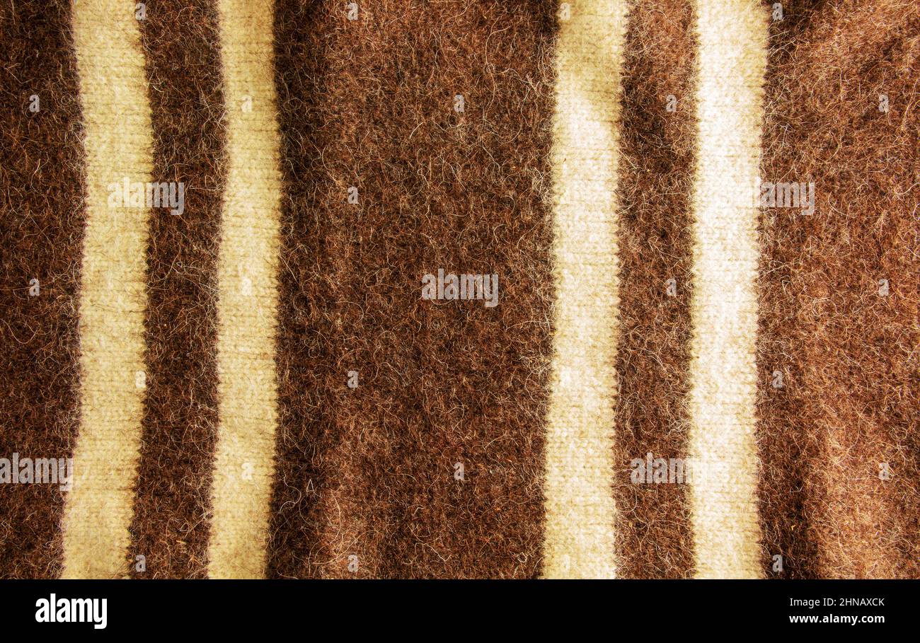 Arrière-plan tricoté des cheveux de chien. Fils pour tricoter à partir de peluches de chiens. Produit médical. Banque D'Images