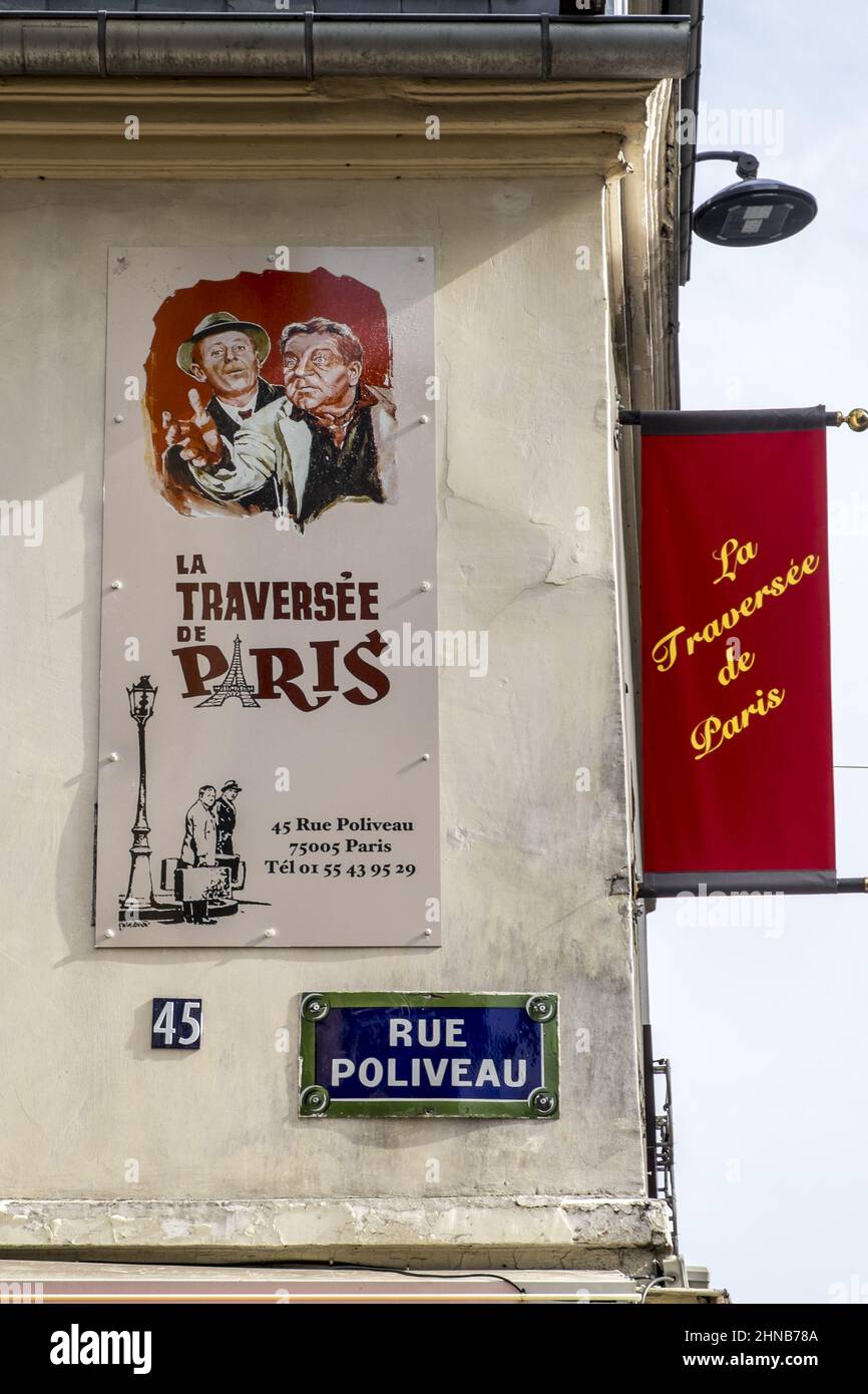 France. Paris (5th arrondissement) rue Poliveau Banque D'Images