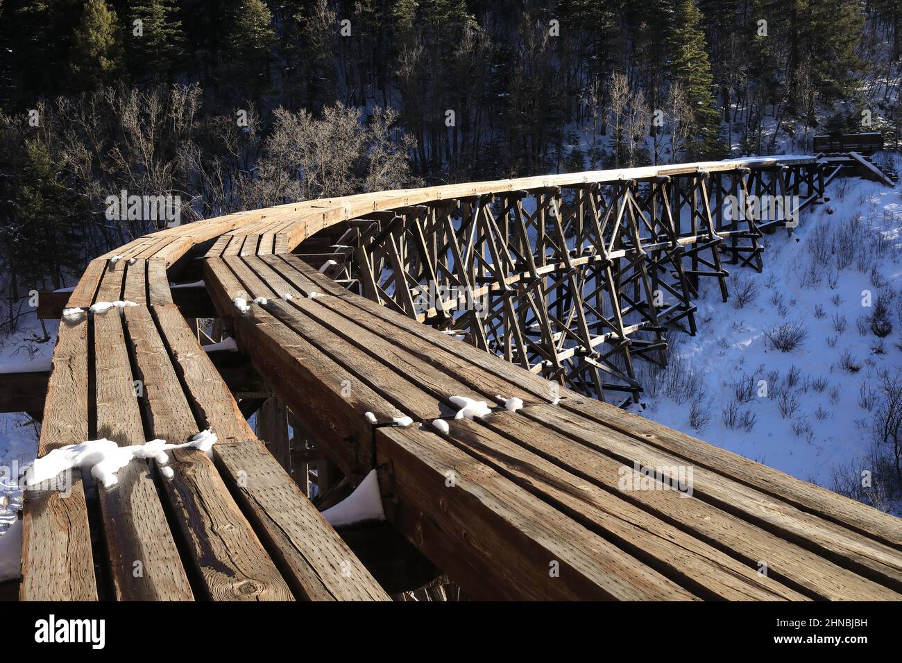 Pont sur chevalets Banque D'Images