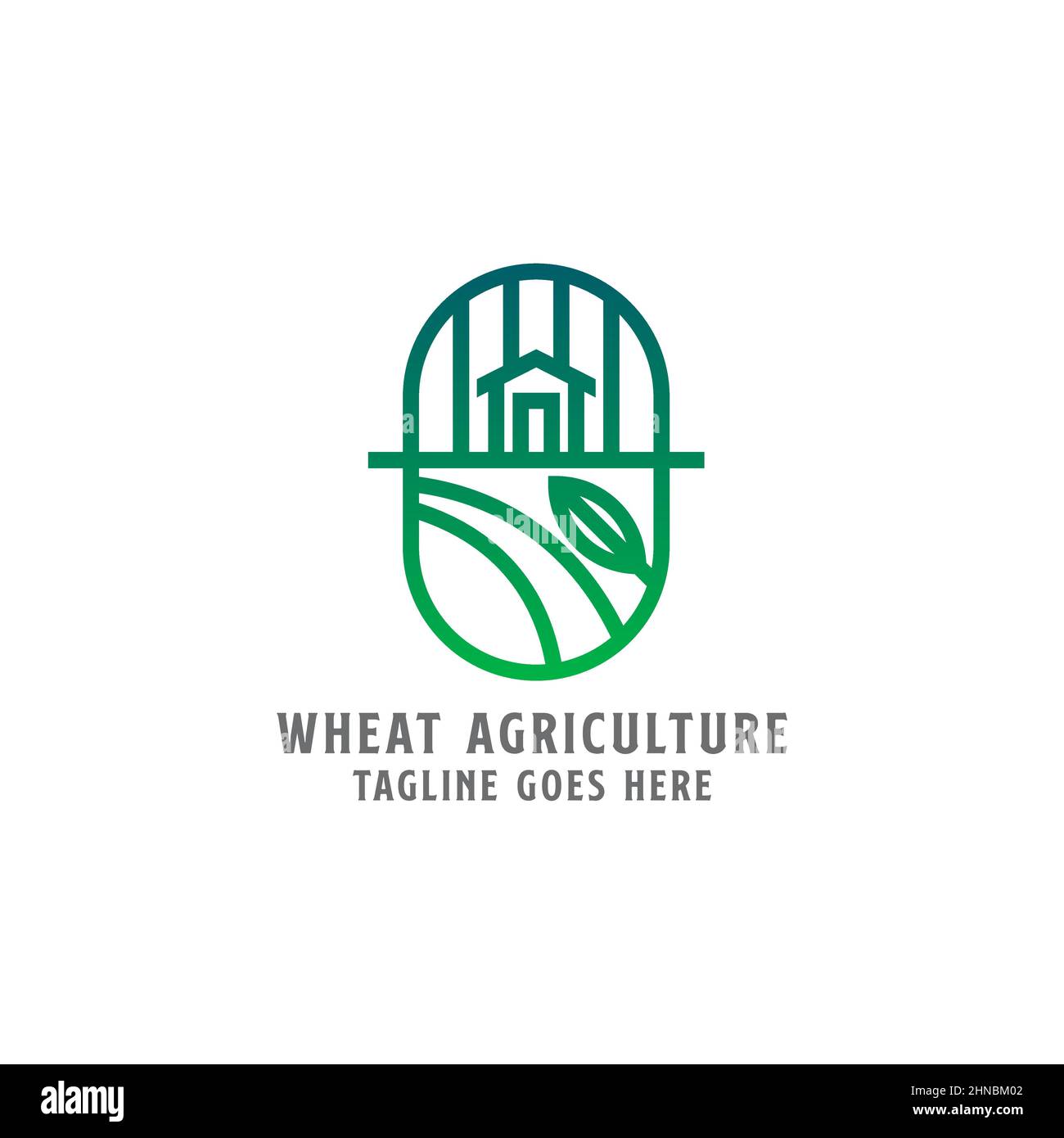 Art moderne ligne blé ferme agriculture logo inspiration, modèle d'illustration de vecteur de monogramme botanique Illustration de Vecteur