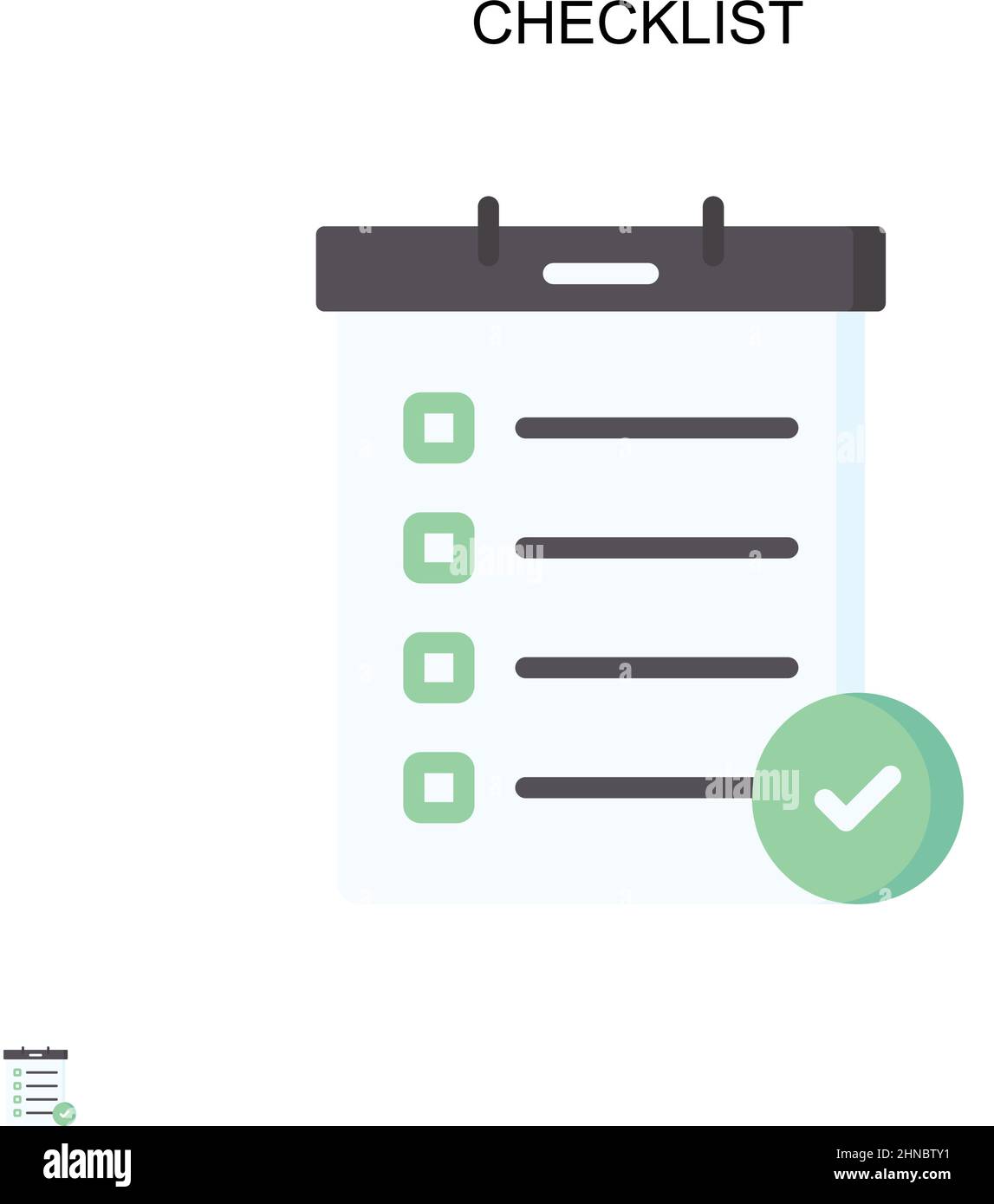 Liste de contrôle icône de vecteur simple.Modèle de conception de symbole d'illustration pour élément d'interface utilisateur Web mobile. Illustration de Vecteur