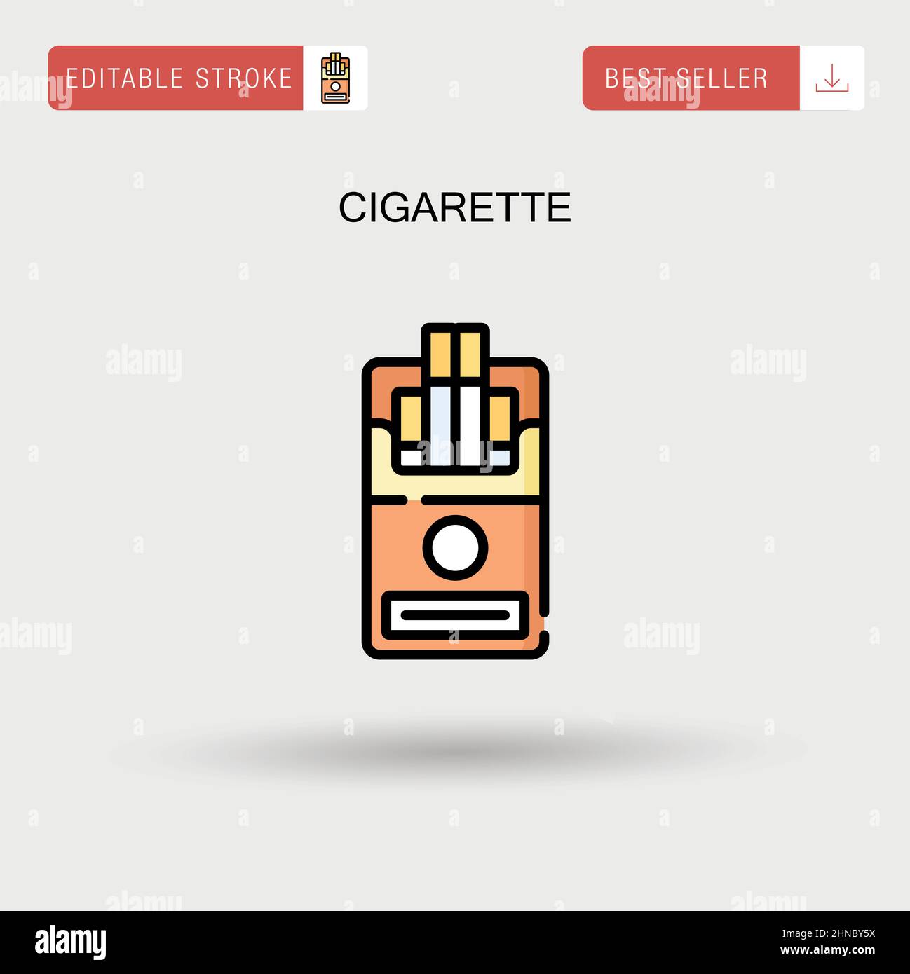 Icône de vecteur simple de cigarette. Illustration de Vecteur