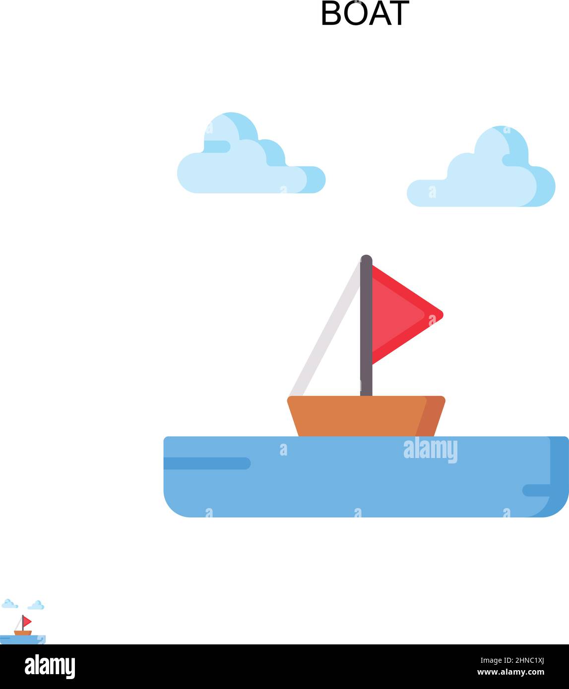 Icône vecteur simple bateau.Modèle de conception de symbole d'illustration pour élément d'interface utilisateur Web mobile. Illustration de Vecteur
