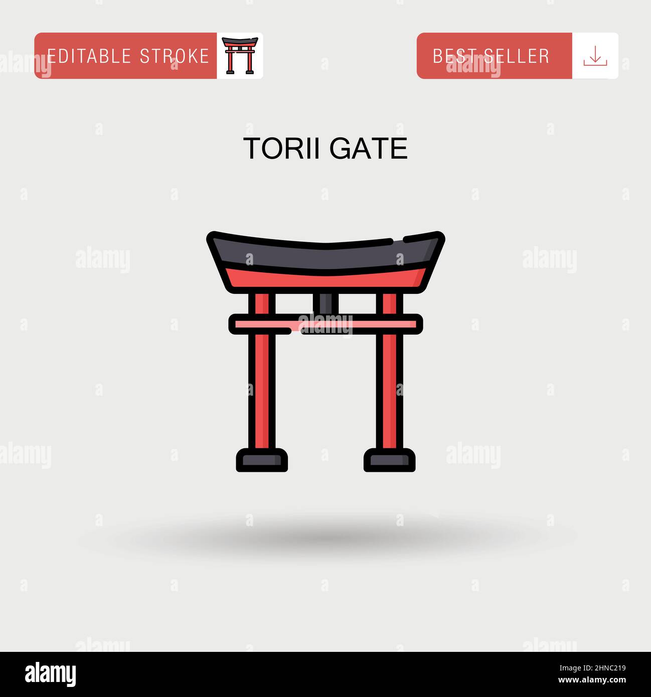 Icône de vecteur simple de porte torii. Illustration de Vecteur