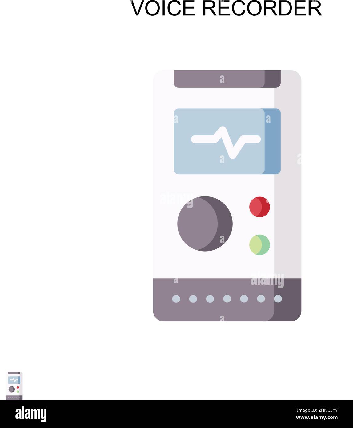 Icône de vecteur simple de l'enregistreur vocal.Modèle de conception de symbole d'illustration pour élément d'interface utilisateur Web mobile. Illustration de Vecteur