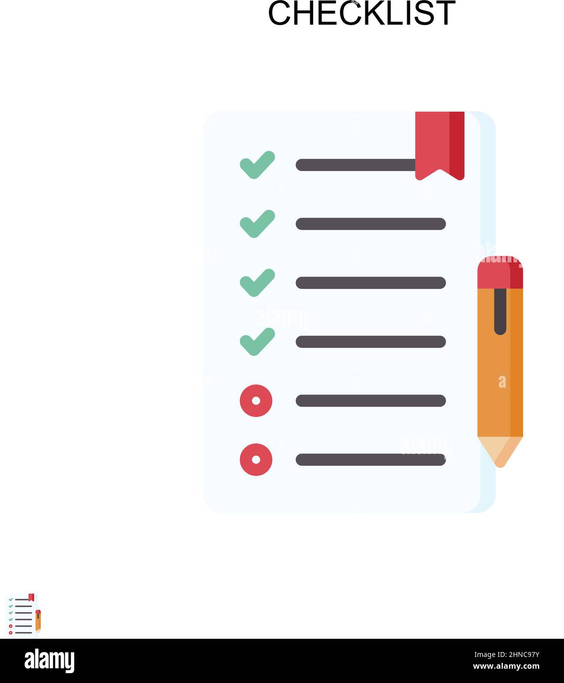 Liste de contrôle icône de vecteur simple.Modèle de conception de symbole d'illustration pour élément d'interface utilisateur Web mobile. Illustration de Vecteur