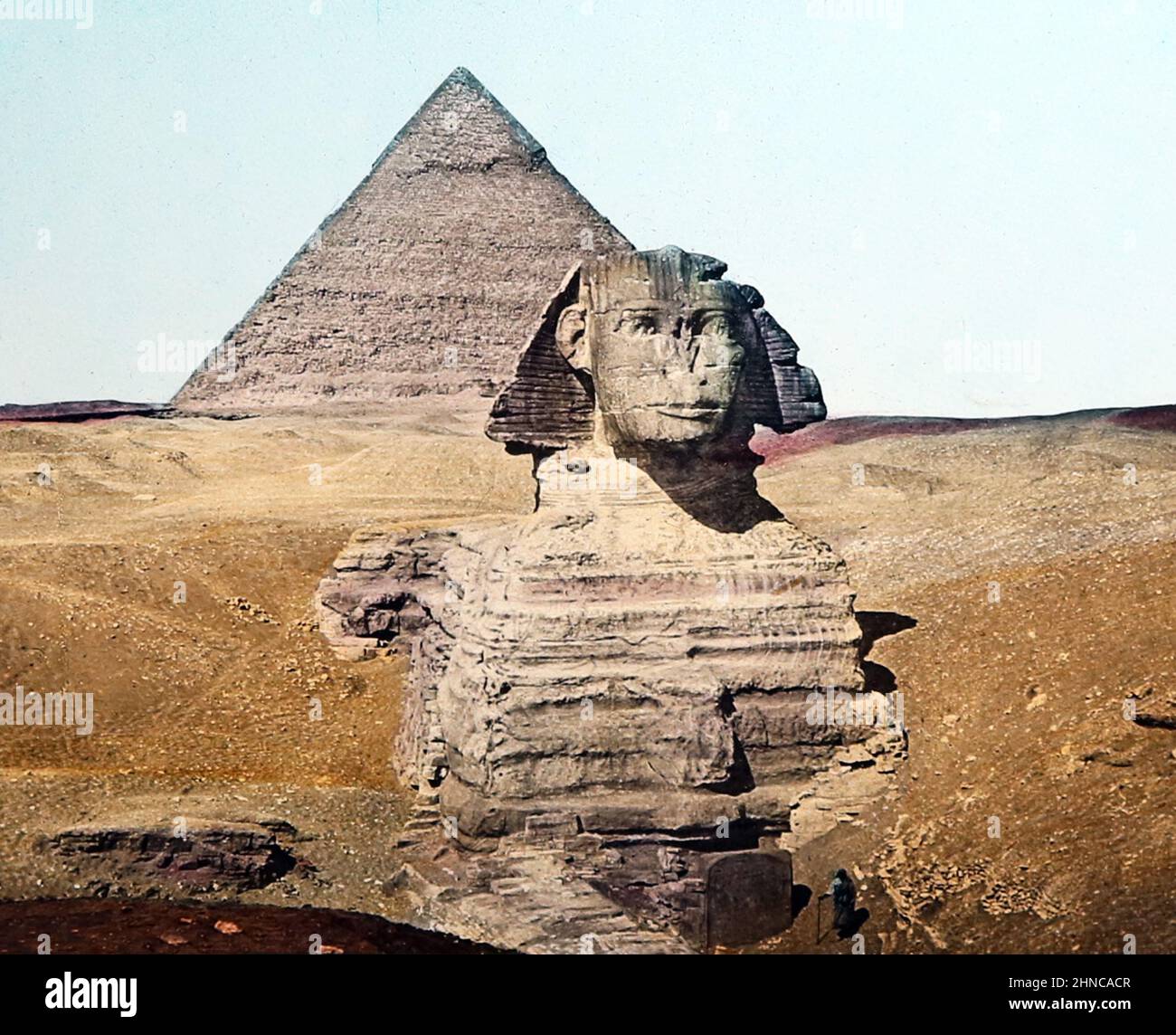 Le Sphinx et la Grande Pyramide, Égypte, époque victorienne Banque D'Images