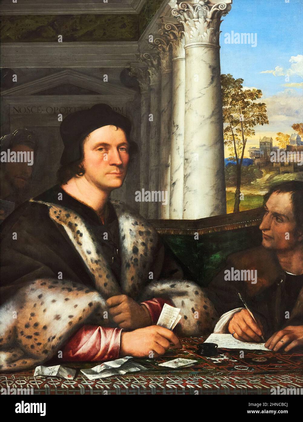 Sebastiano del Piombo (Sebastiano Luciani). Portrait de Ferry Carondelet avec ses secrétaires. CA. 1510 - 1512. Huile sur le panneau. 112,5 x 87 cm Banque D'Images