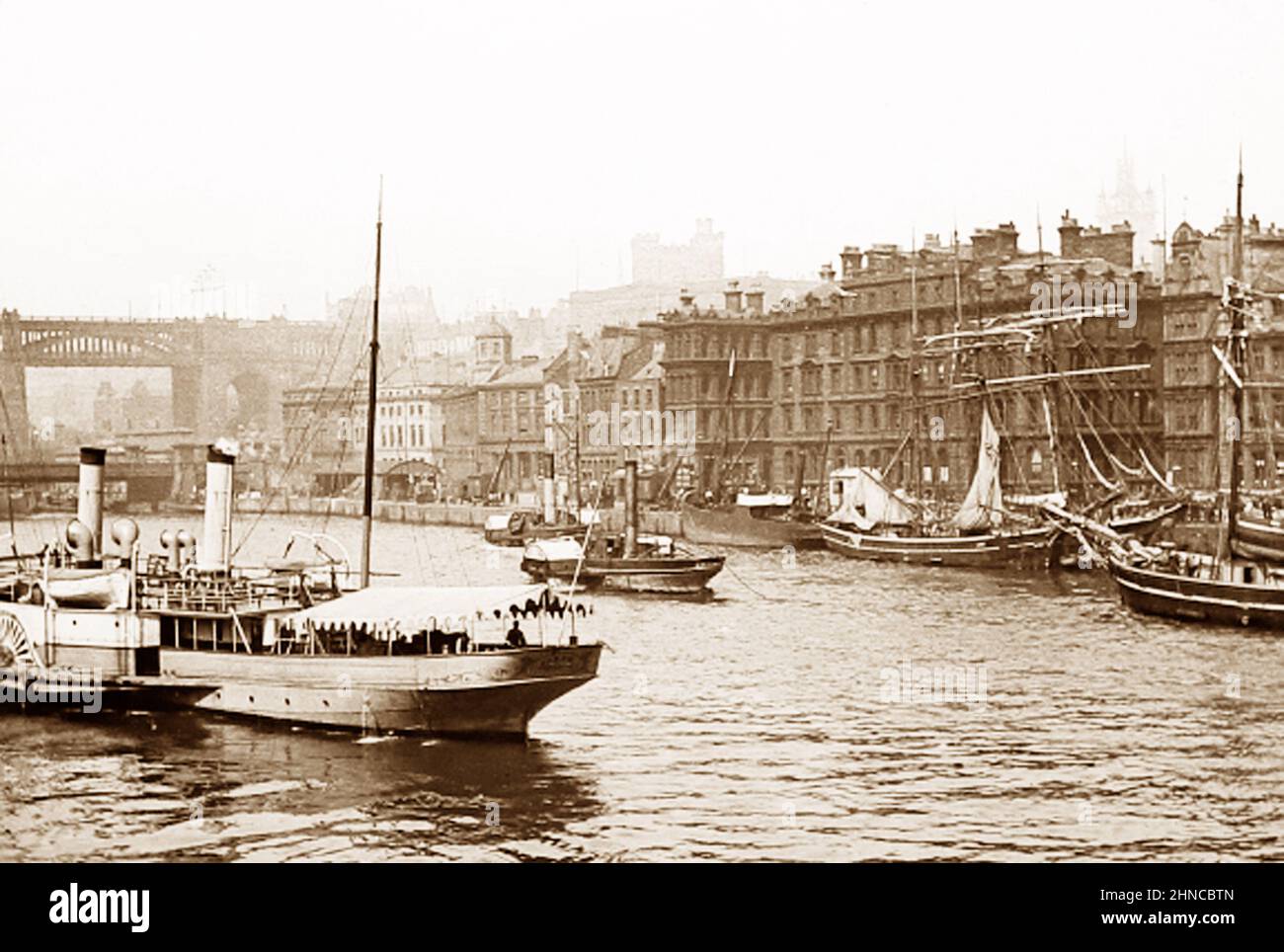 River Tyne, Newcastle upon Tyne, époque victorienne Banque D'Images