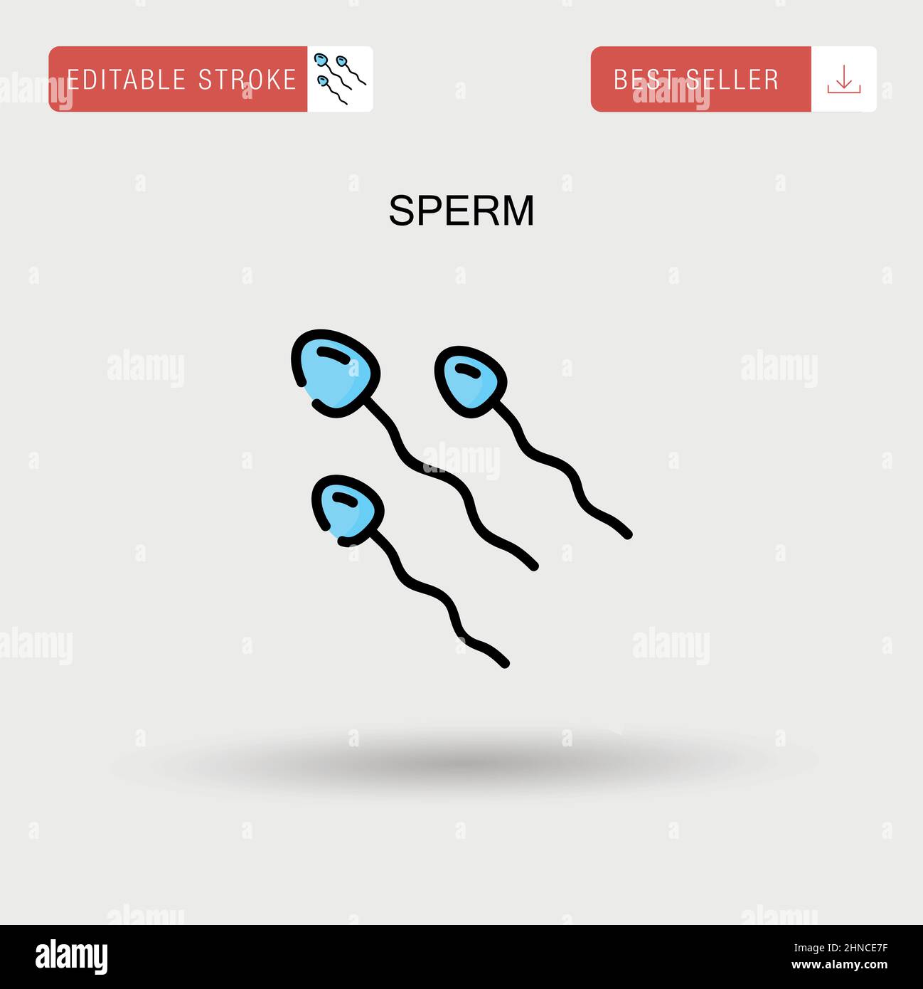 Icône de vecteur simple de sperme. Illustration de Vecteur
