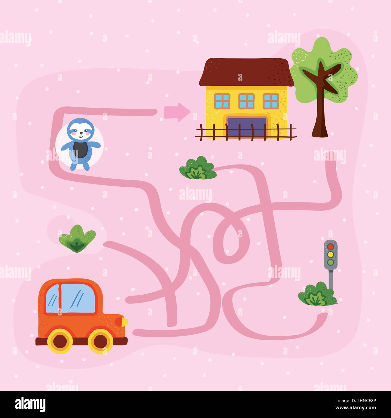 ours en labyrinthe pour les enfants Illustration de Vecteur