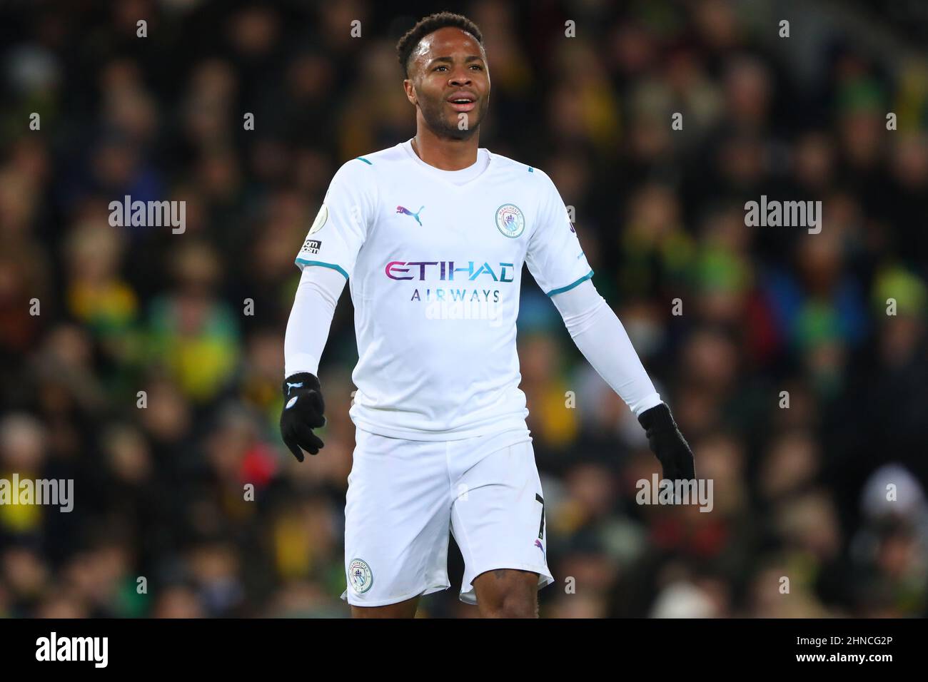 Raheem Sterling de Manchester City - Norwich City et Manchester City, Premier League, Carrow Road, Norwich, Royaume-Uni - 12th février 2022 usage éditorial exclusif - des restrictions DataCo s'appliquent Banque D'Images