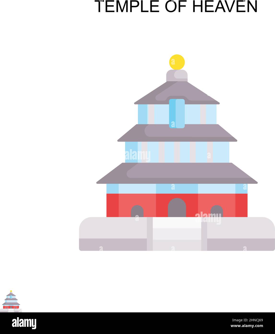 Temple du ciel simple icône de vecteur. Modèle de conception de symbole d'illustration pour élément d'interface utilisateur Web mobile. Illustration de Vecteur