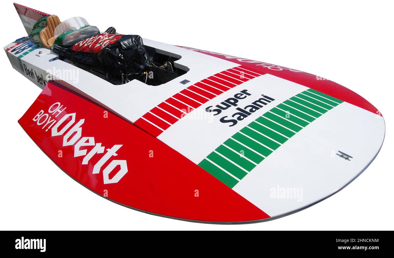 1974 Oberto U-8 hydroplane Race Boat Banque D'Images