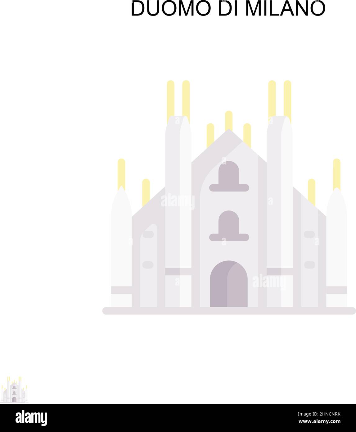 Duomo di milano icône de vecteur simple. Modèle de conception de symbole d'illustration pour élément d'interface utilisateur Web mobile. Illustration de Vecteur