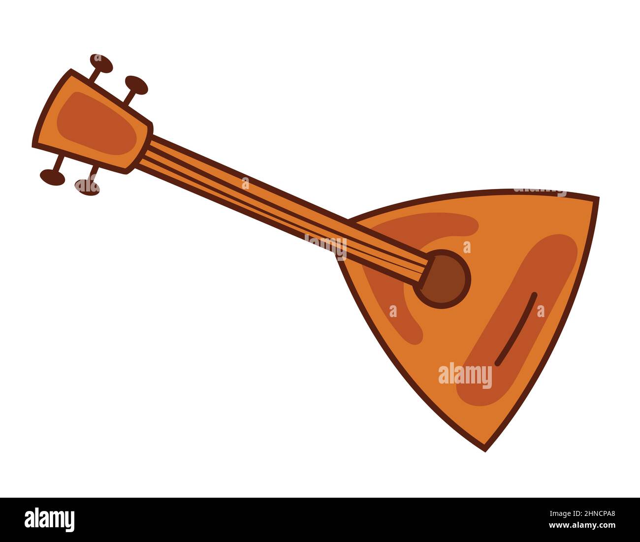 Ballaika en forme de doodle. Instrument de musique classique. Illustration de Vecteur