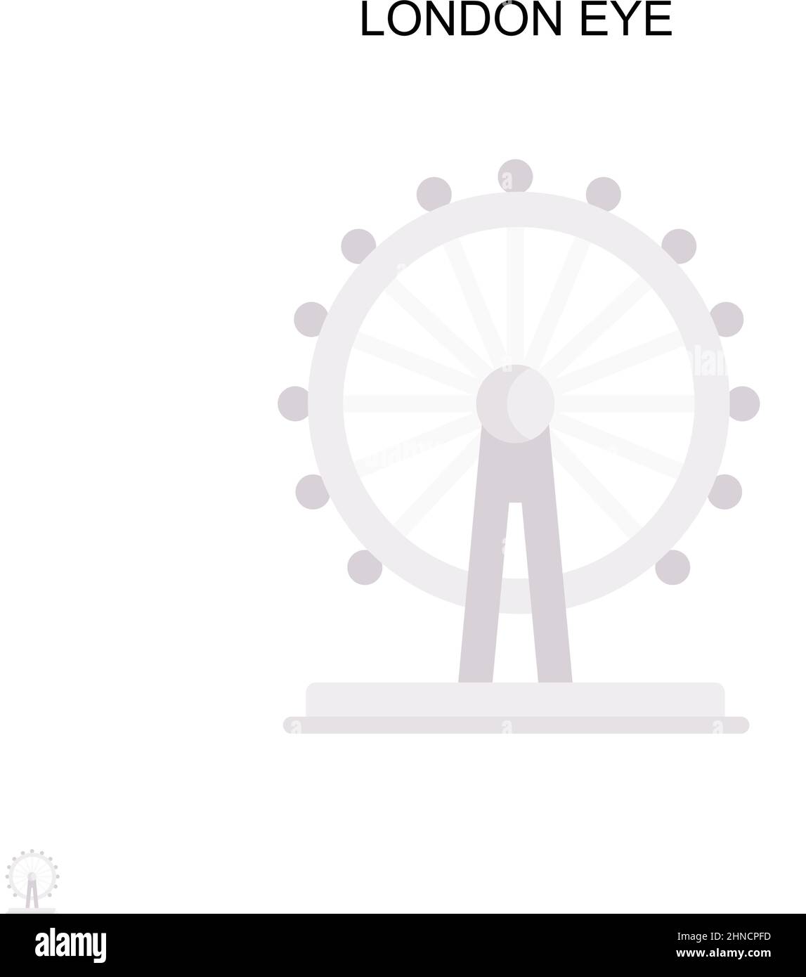 Icône de vecteur simple London Eye.Modèle de conception de symbole d'illustration pour élément d'interface utilisateur Web mobile. Illustration de Vecteur