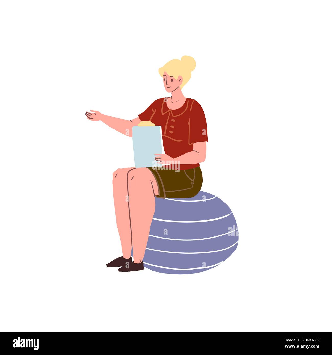 Flat caricature femme personnage grossesse entraîneur de classe, santé heureux maternité social vecteur médical illustration concept Illustration de Vecteur
