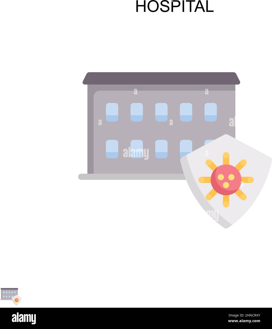 Icône de vecteur simple de l'hôpital.Modèle de conception de symbole d'illustration pour élément d'interface utilisateur Web mobile. Illustration de Vecteur