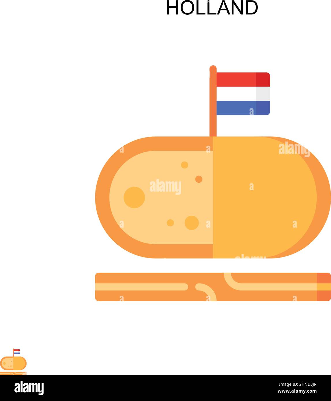 Icône de vecteur simple Holland. Modèle de conception de symbole d'illustration pour élément d'interface utilisateur Web mobile. Illustration de Vecteur