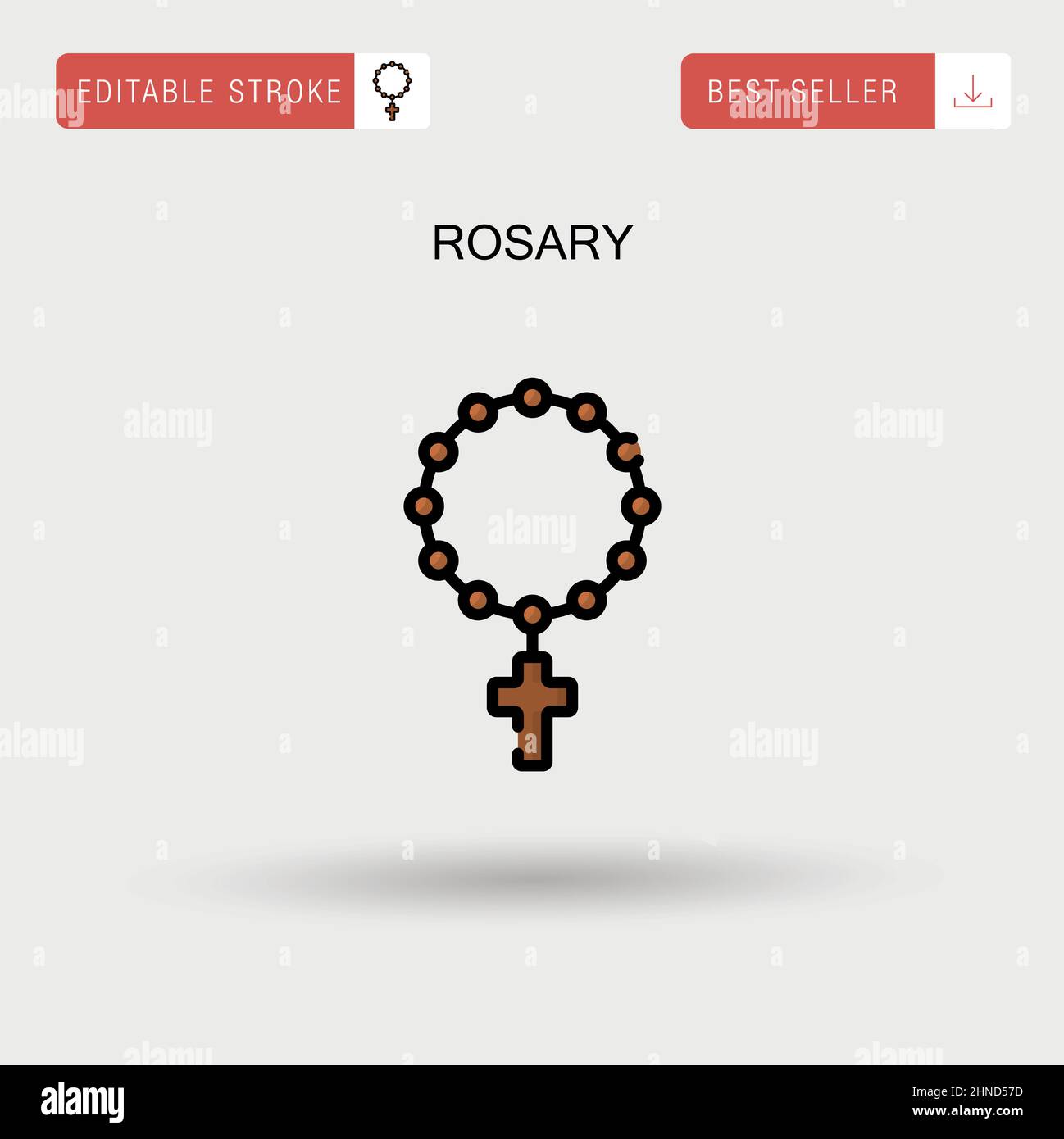 Icône de vecteur simple Rosary. Illustration de Vecteur