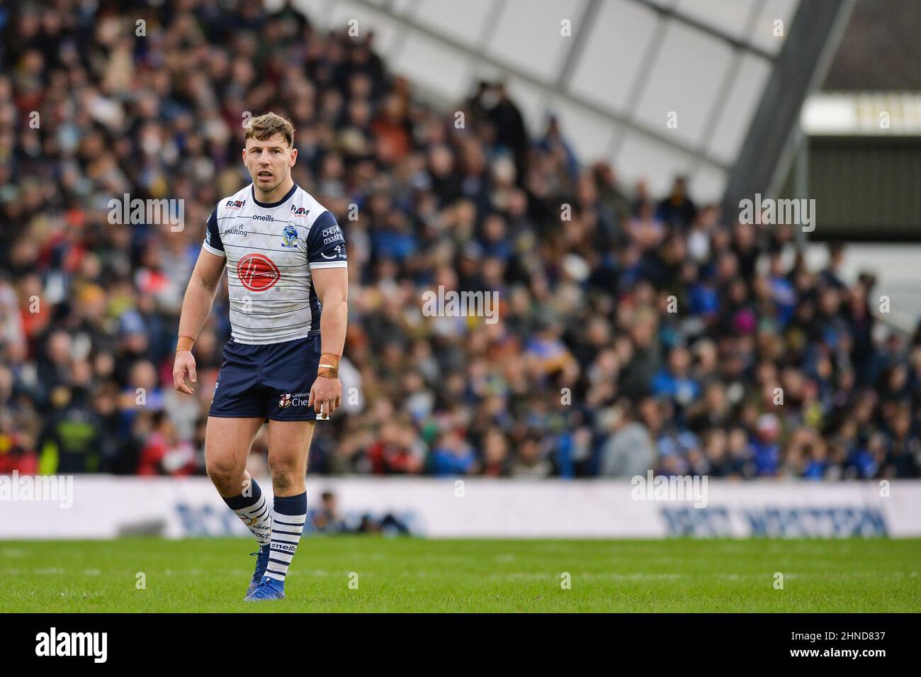 Leeds, Angleterre - 12 février 2022 - George Williams de Warrington Wolves pendant la ligue de rugby Betfred Super League Round 1 Leeds Rhinos vs Warrington Wolves au stade Emerald Headingley, Leeds, Royaume-Uni Dean Williams Banque D'Images